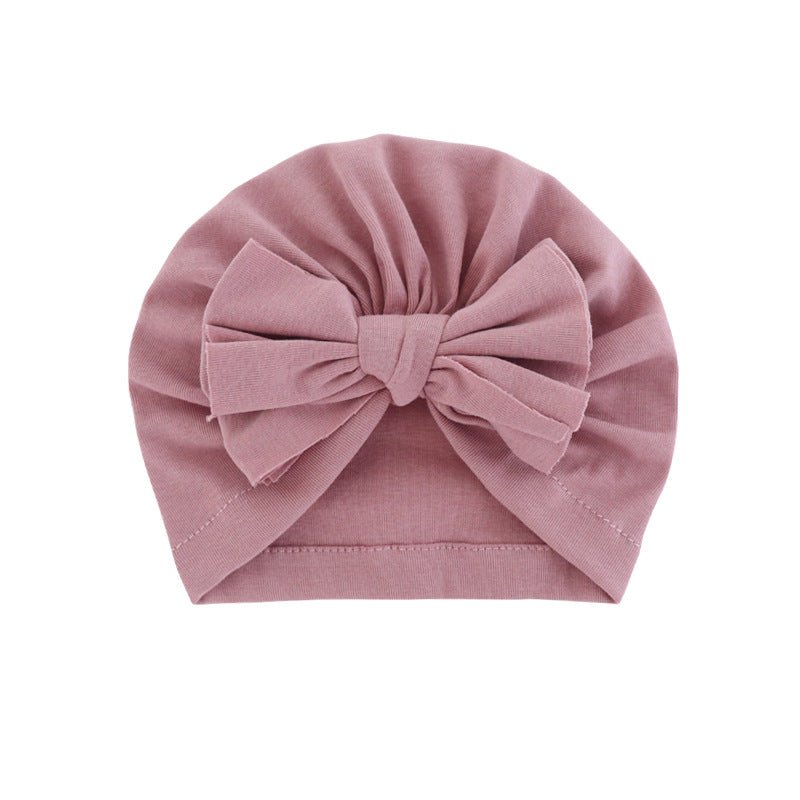 Hooded Hat with Bowknot Wrapped Turban Solid Color Hat - Krosscanada