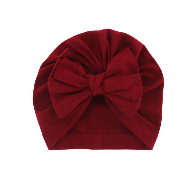 Hooded Hat with Bowknot Wrapped Turban Solid Color Hat - Krosscanada