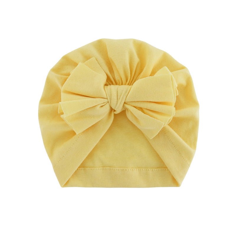 Hooded Hat with Bowknot Wrapped Turban Solid Color Hat - Krosscanada