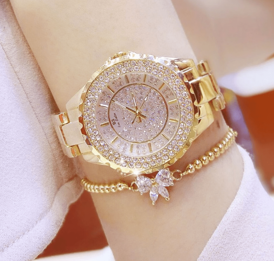 Hot new starry women's watch full brick automatic non - mechanical ladies watch student fashion watch waterproof - Krosscanada