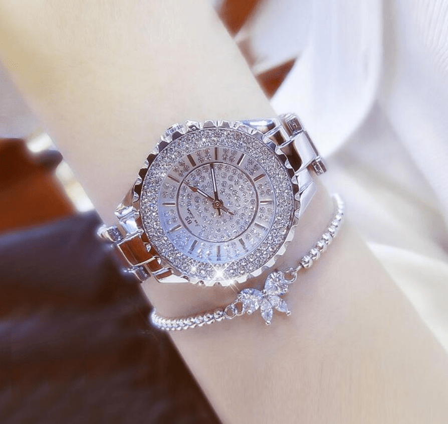 Hot new starry women's watch full brick automatic non - mechanical ladies watch student fashion watch waterproof - Krosscanada
