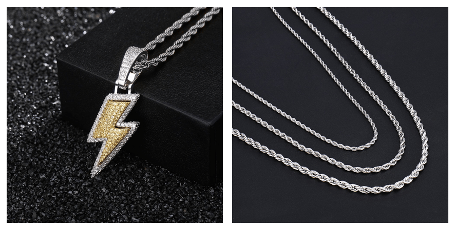 Hot Selling Lightning Hip Hop Pendant Micro - inlaid Zircon Hip Hop Fashion Trendy Hip Hop Jewelry - Krosscanada