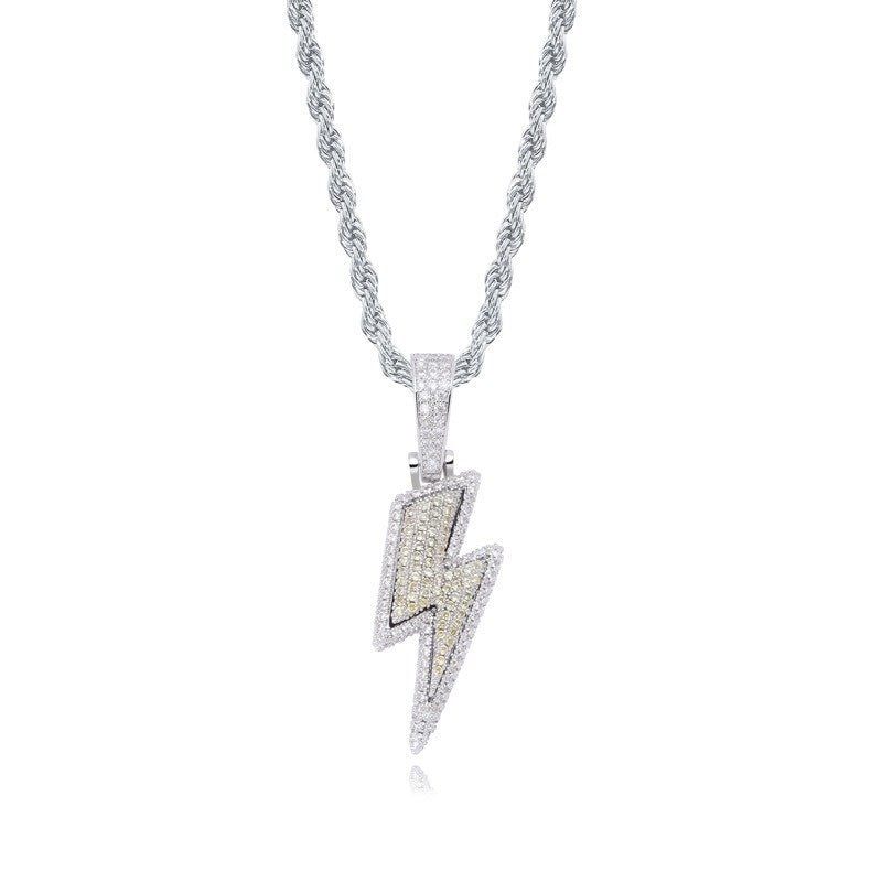 Hot Selling Lightning Hip Hop Pendant Micro - inlaid Zircon Hip Hop Fashion Trendy Hip Hop Jewelry - Krosscanada