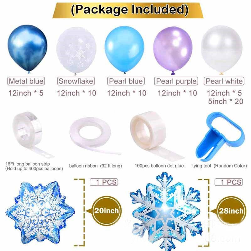 Ice And Snow Theme Party Chain Decoration Christmas Balloon Combo Set - Krosscanada