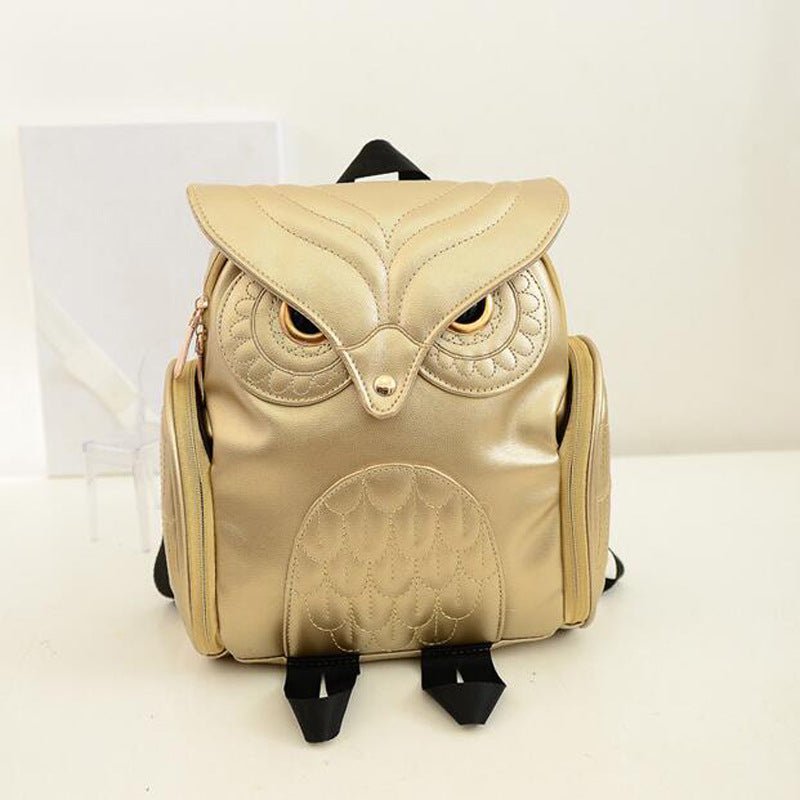 Japanese and Korean trends, women's Owl backpack, leisure travel bag, fashion personality cartoon Backpack - Krosscanada