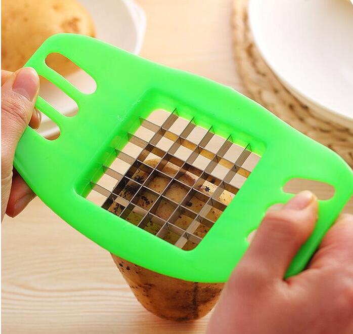 kitchen gadgets 2 Blades Potato Cutter Chopper Stainless French Fries Slicer for kitchen cortador de vegetales Home Kitchen Tool - Krosscanada