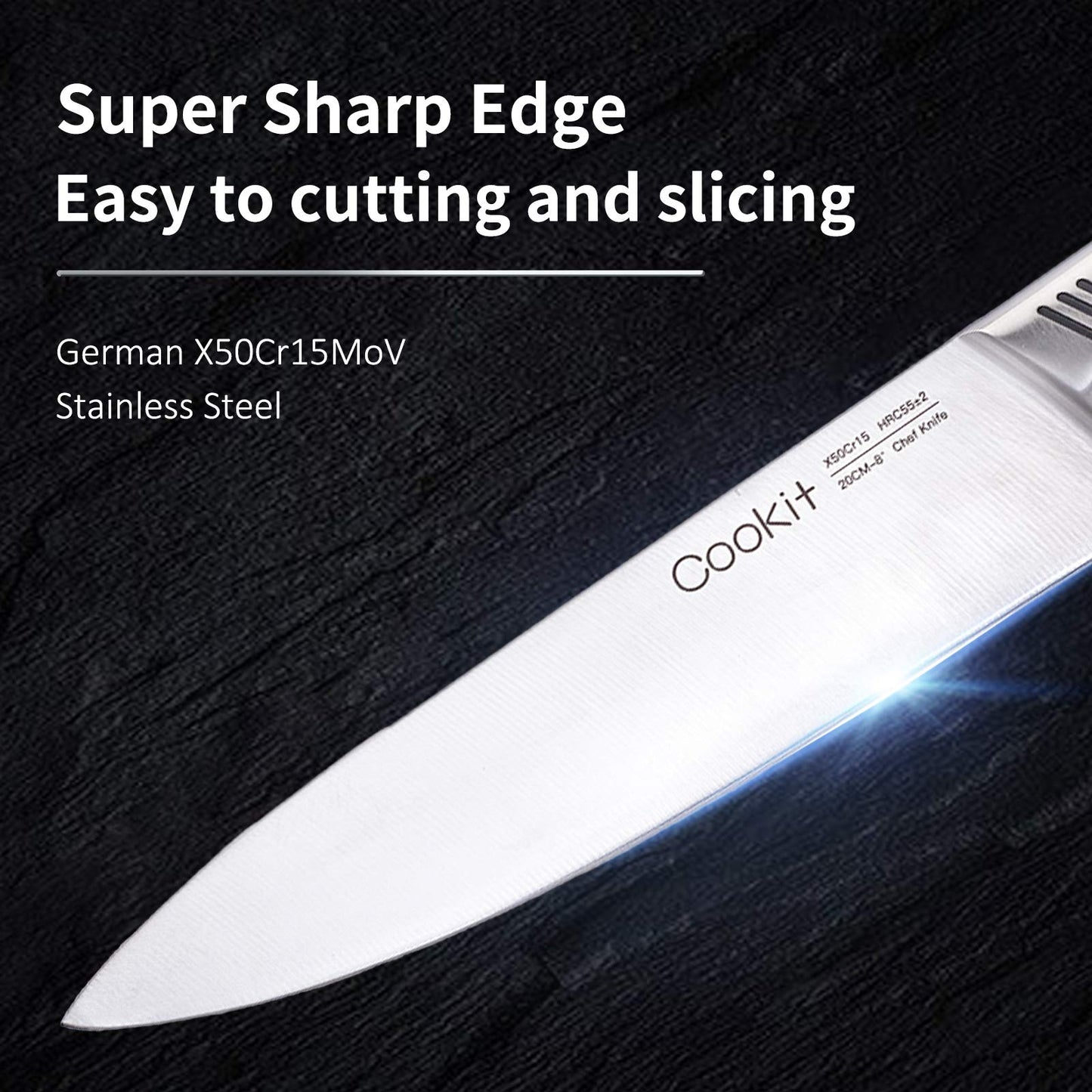 Kitchen Knife Set, 15 Piece Knife Sets with Block, Chef Knives with Non - Slip German Stainless Steel Hollow Handle Cutlery Set with Multifunctional Scissors Knife Sharpener Amazon Platform Banned - Krosscanada