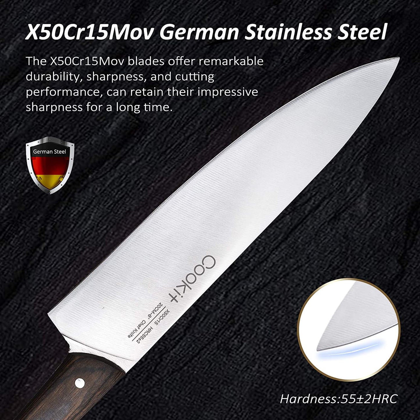 Kitchen Knife Sets, 15 Piece Knife Sets with Block for Kitchen Chef Knife Stainless Steel Knives Set Serrated Steak Knives with Manual Sharpener Knife Amazon Platform Banned - Krosscanada