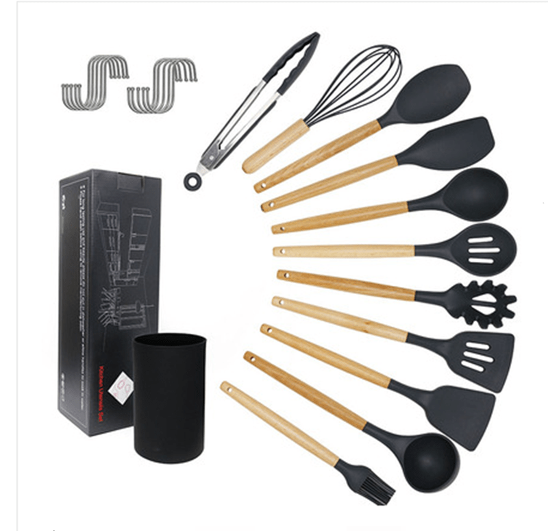 kitchen utensils silicone cooking spoon shovel cookware set - Krosscanada