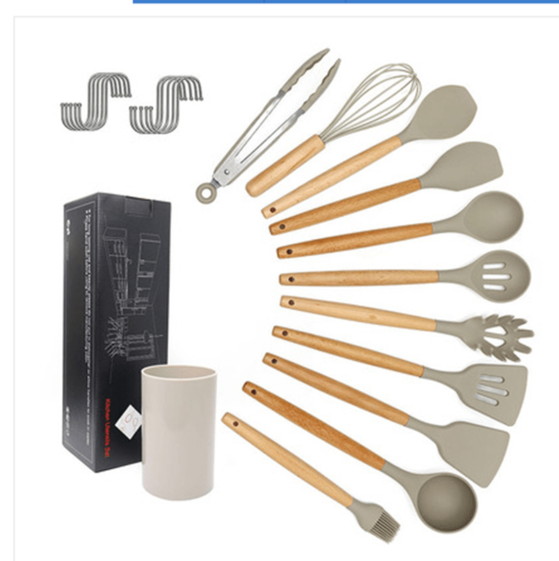 kitchen utensils silicone cooking spoon shovel cookware set - Krosscanada