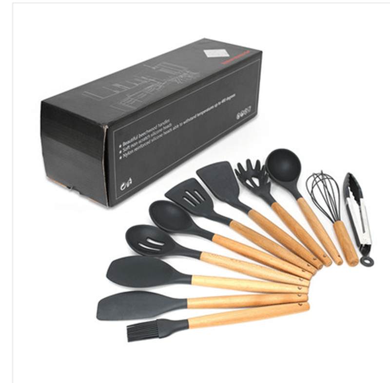 kitchen utensils silicone cooking spoon shovel cookware set - Krosscanada