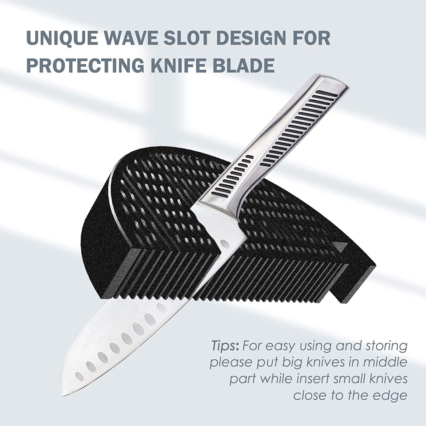 Knife Block Holder, Universal Knife Block without Knives, Unique Double - Layer Wavy Design, Round Black Knife Holder for Kitchen, Space Saver Knife Storage with Scissors Slot Amazon Platform Banned - Krosscanada