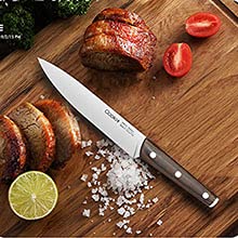 Knife Block with Knife, 9 - Piece Kitchen Knife Set Sharp with Acrylic Block Holder, Wooden Handle with Manual Sharpener, Peeling Scissors - Best Cutlery Set Gift Amazon Platform Banned - Krosscanada