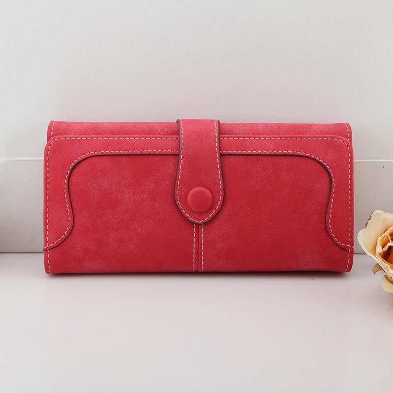 Korean version of the wallet ladies long retro matte stitching ladies wallet women's wallet wallet - Krosscanada