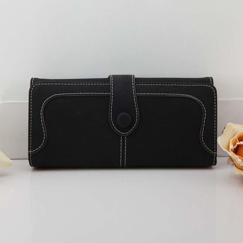 Korean version of the wallet ladies long retro matte stitching ladies wallet women's wallet wallet - Krosscanada
