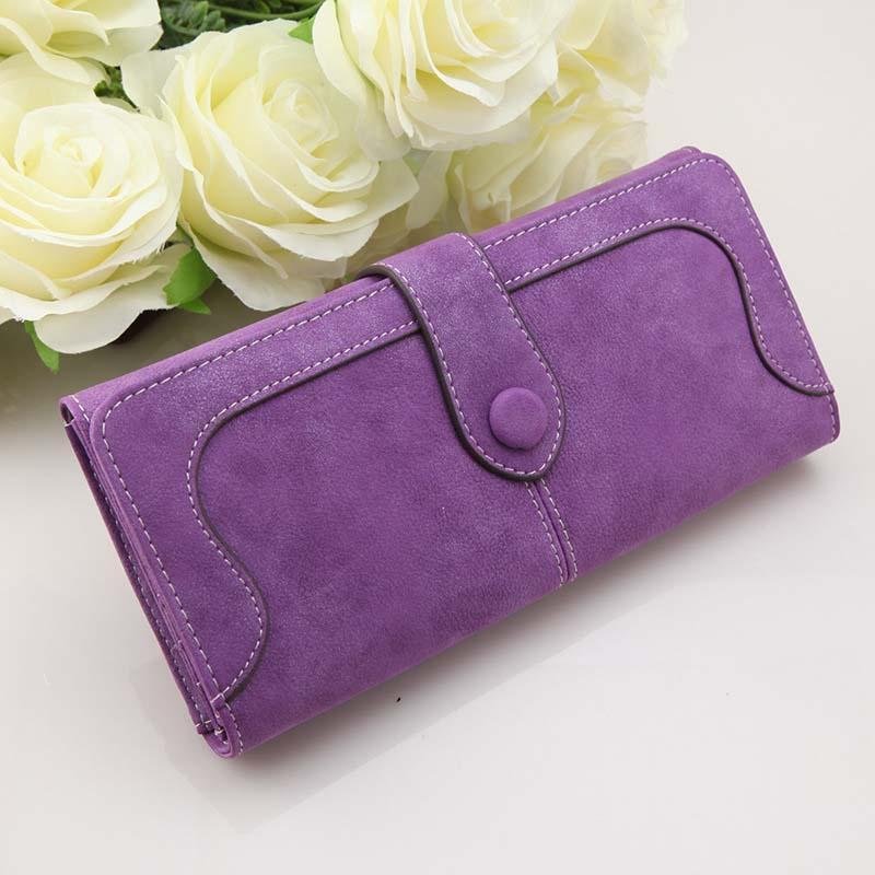Korean version of the wallet ladies long retro matte stitching ladies wallet women's wallet wallet - Krosscanada