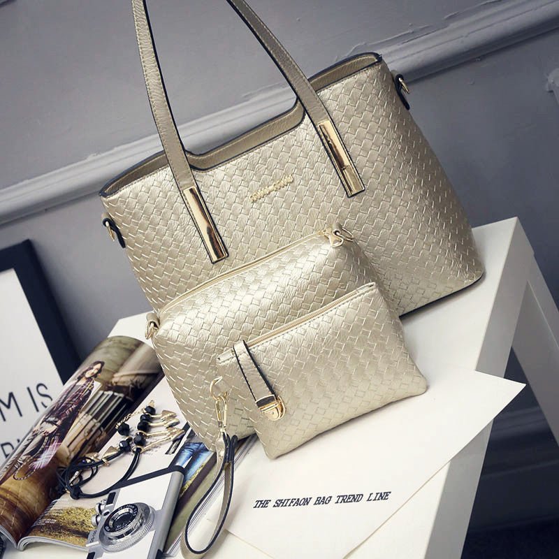 Lady bag spring 2021 European female bag leather braided composite bag three piece shoulder diagonal handbag - Krosscanada