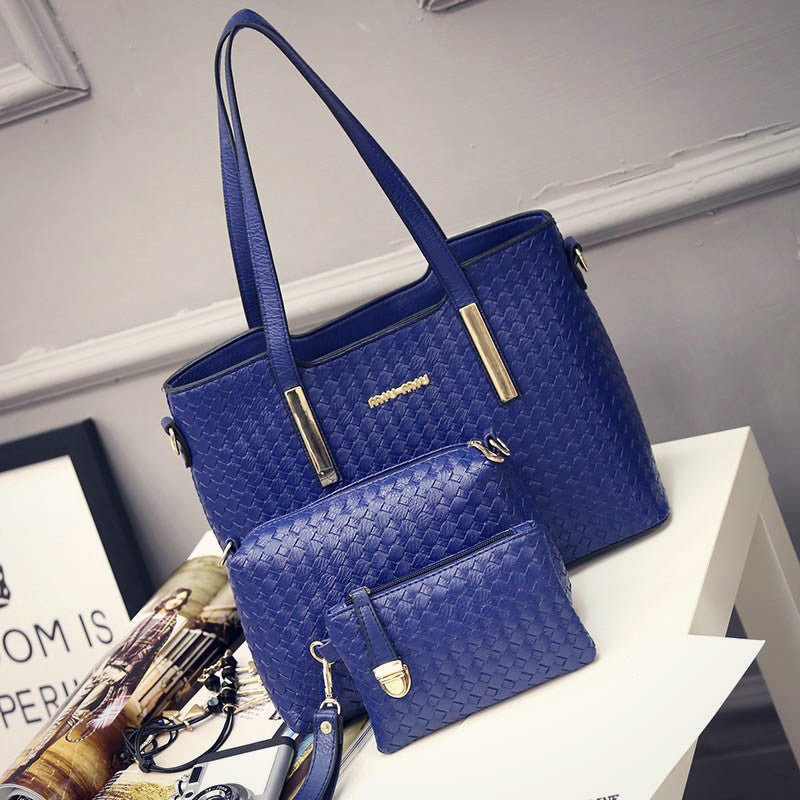Lady bag spring 2021 European female bag leather braided composite bag three piece shoulder diagonal handbag - Krosscanada