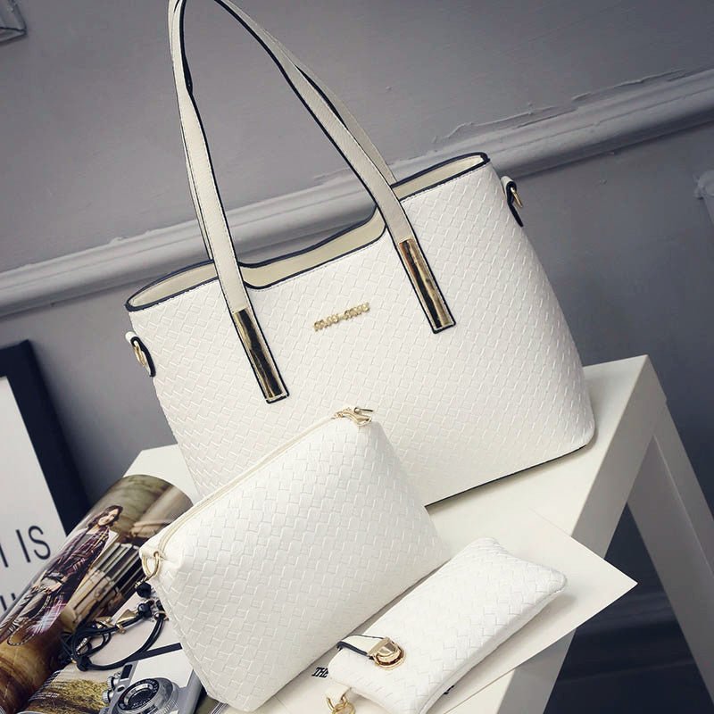 Lady bag spring 2021 European female bag leather braided composite bag three piece shoulder diagonal handbag - Krosscanada