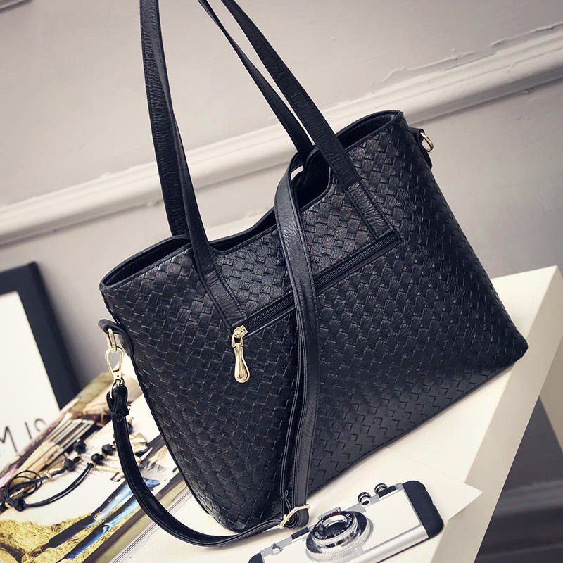 Lady bag spring 2021 European female bag leather braided composite bag three piece shoulder diagonal handbag - Krosscanada