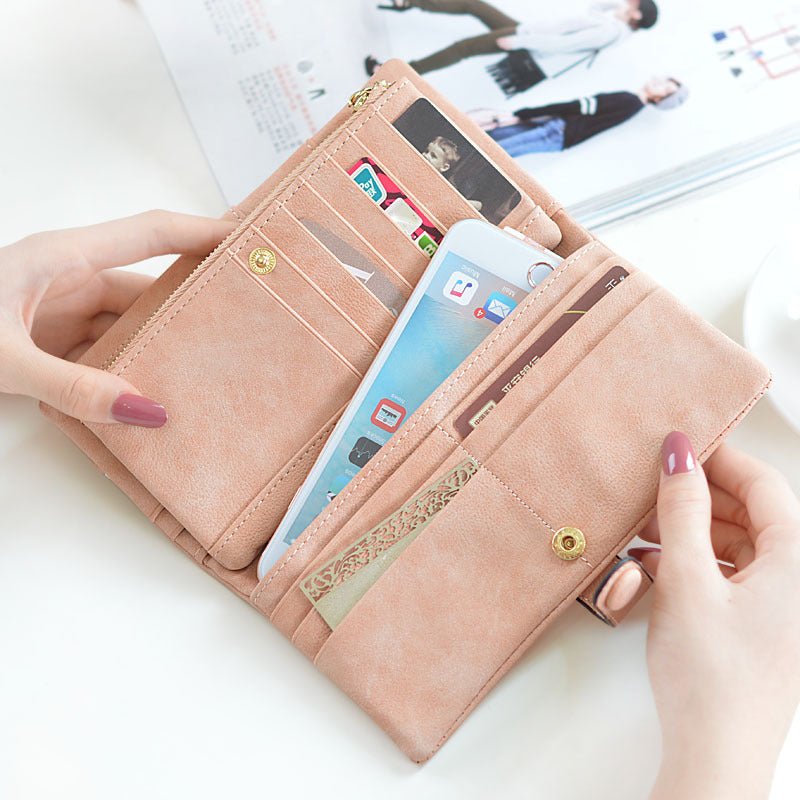 Lady purse 2021 female long lace lace buckle zipper multifunction large volume Purse Leather Wallet hand - Krosscanada