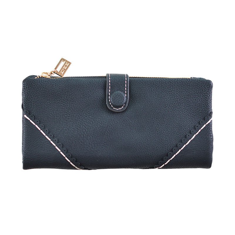 Lady purse 2021 female long lace lace buckle zipper multifunction large volume Purse Leather Wallet hand - Krosscanada