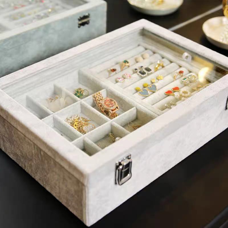 Large Capacity Jewelry Box Double Layer Flannel Box - Krosscanada