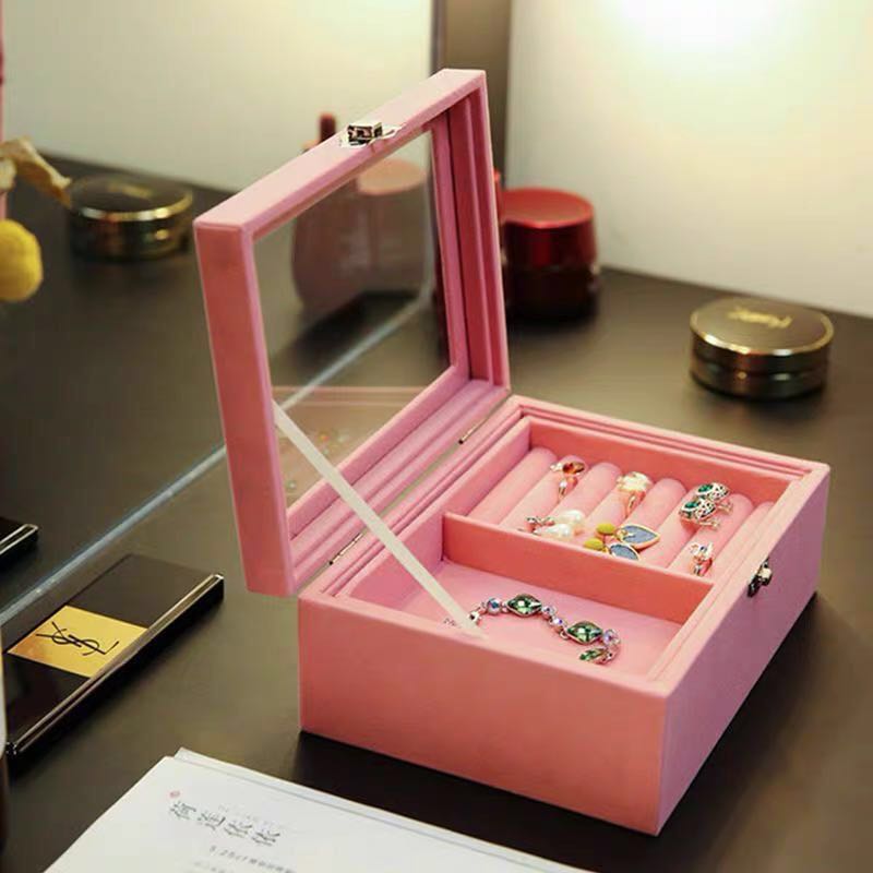 Large Capacity Jewelry Box Double Layer Flannel Box - Krosscanada