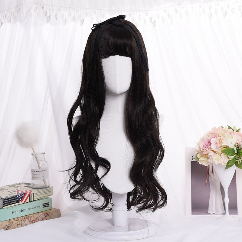Long roll wig air bangs wig wig COS wig dyed wig - Krosscanada