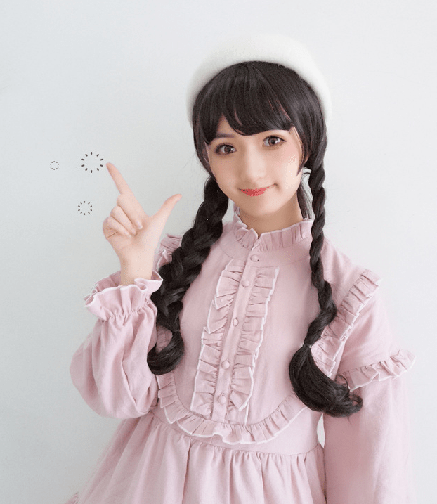 Long roll wig air bangs wig wig COS wig dyed wig - Krosscanada