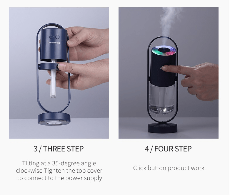 Magic Shadow USB Air Humidifier For Home With Projection Night Lights Ultrasonic Car Mist Maker Mini Office Air Purifier - Krosscanada