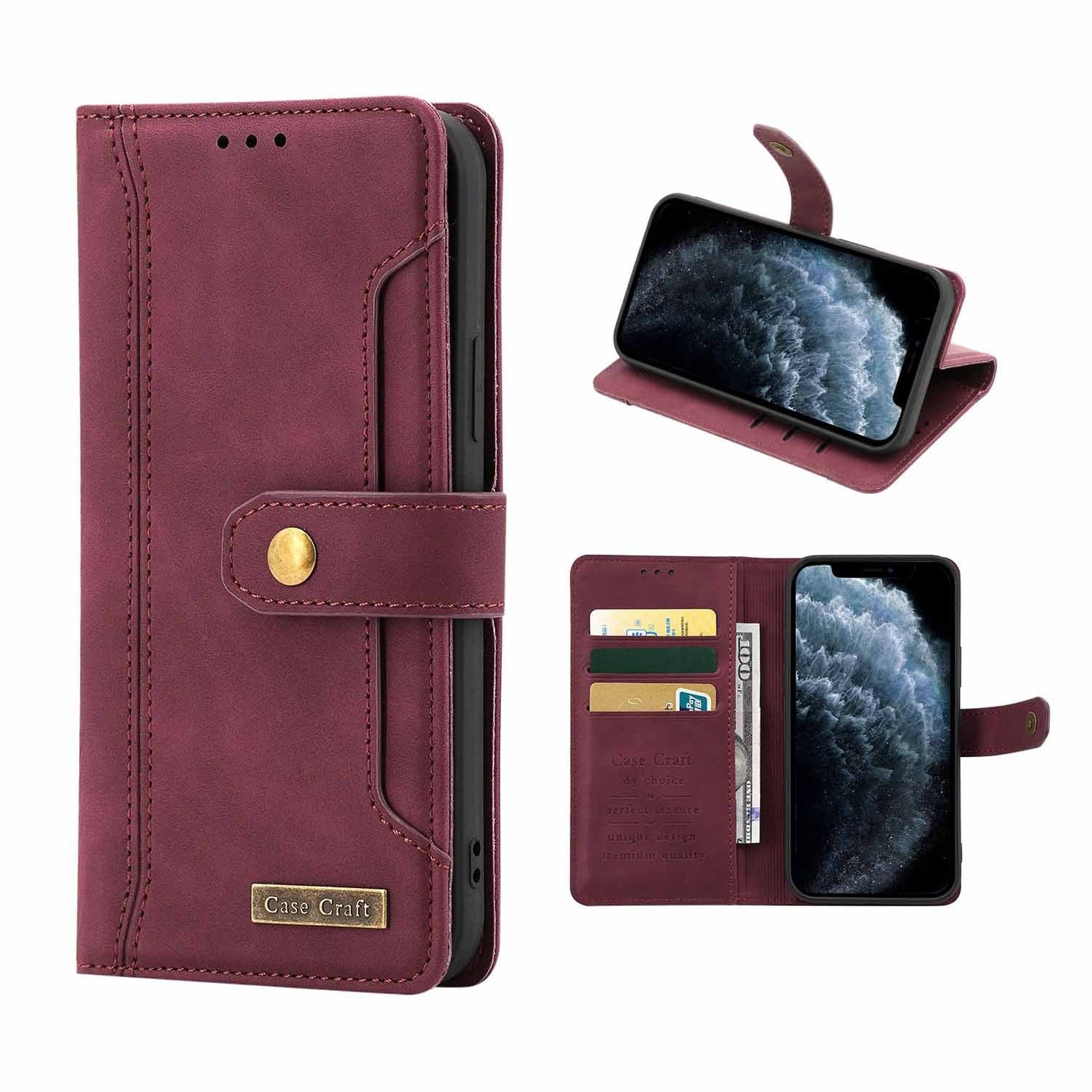Magnetic Snap Protection Flap Wallet Leather Case - Krosscanada