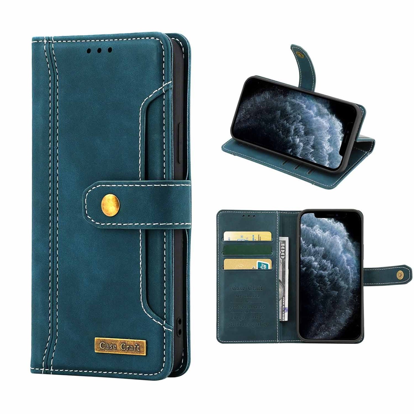 Magnetic Snap Protection Flap Wallet Leather Case - Krosscanada