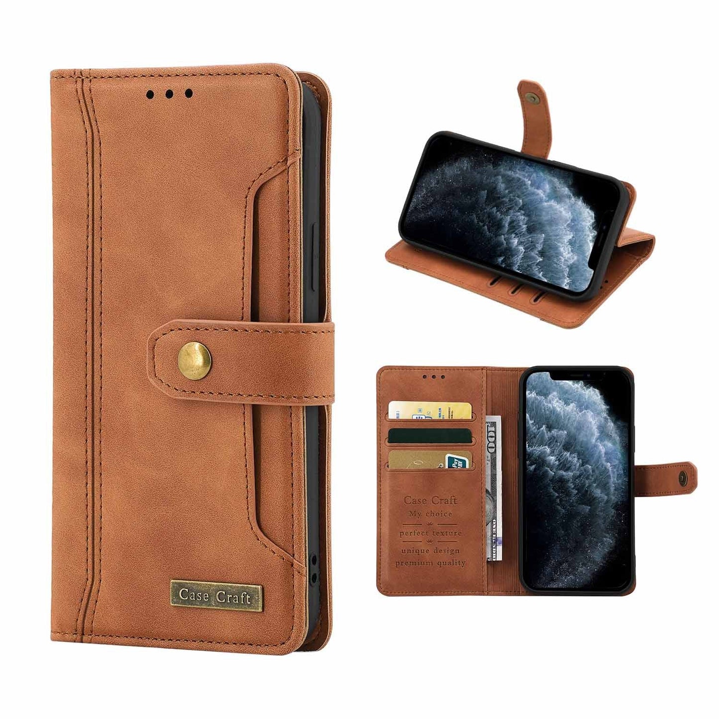 Magnetic Snap Protection Flap Wallet Leather Case - Krosscanada