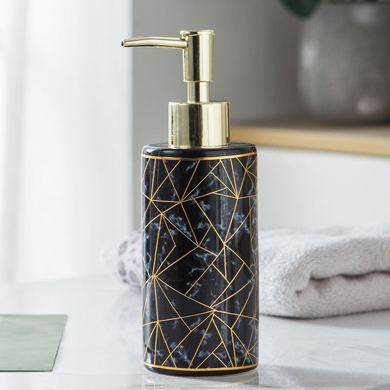 Marble Ceramic Lotion Shampoo Bottle Bathroom Accessories - Krosscanada