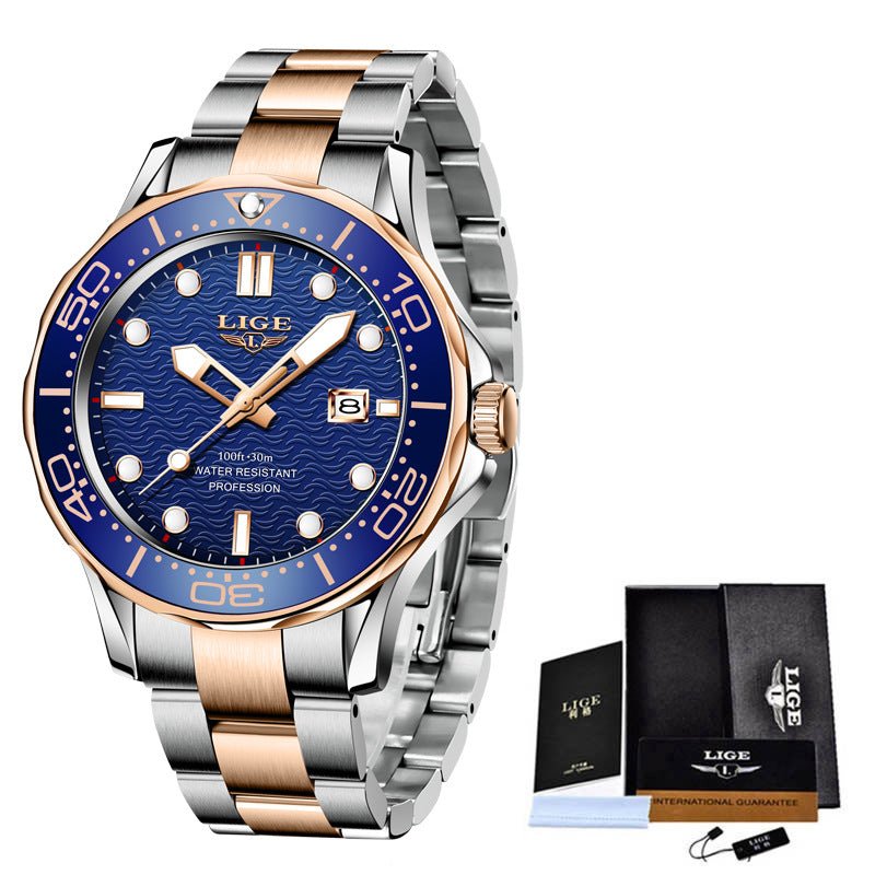 Men's Quartz Watch Luminous Dial Waterproof Watch Business - Krosscanada