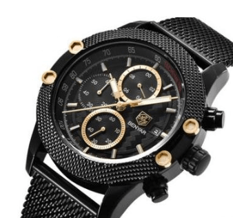 Men's Quartz Watch Sports Calendar Wire Mesh with Men's Quartz Watch - Krosscanada