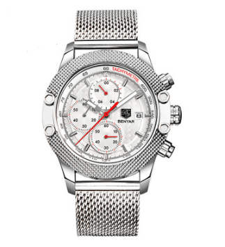 Men's Quartz Watch Sports Calendar Wire Mesh with Men's Quartz Watch - Krosscanada