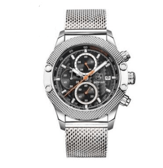 Men's Quartz Watch Sports Calendar Wire Mesh with Men's Quartz Watch - Krosscanada
