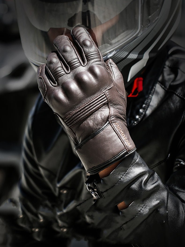 Men'S Winter Motorcycle Leather Gloves - Krosscanada