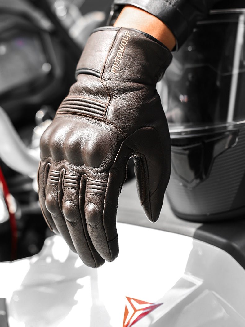 Men'S Winter Motorcycle Leather Gloves - Krosscanada