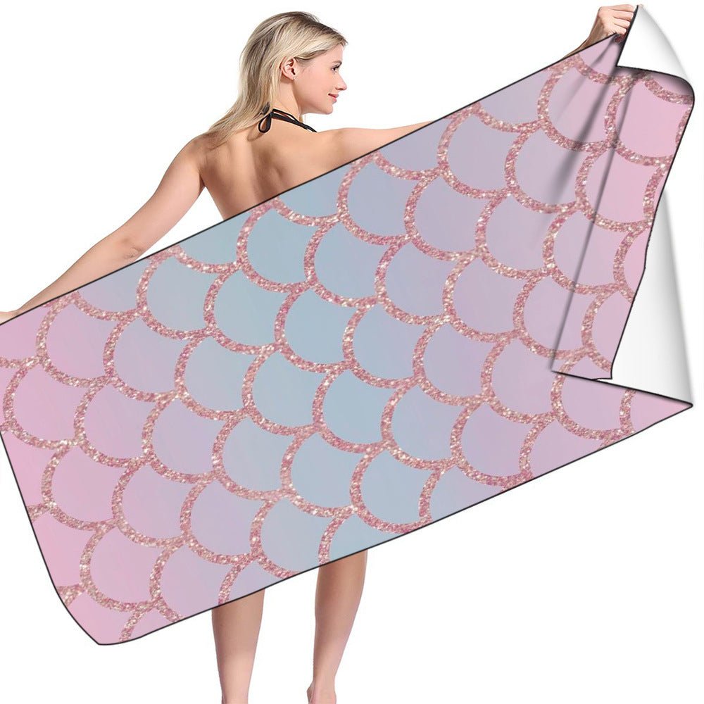 Microfiber Variety Bath Towel Towel Sea Stand Holiday Rectangular Sand Shawl 3D Printing - Krosscanada