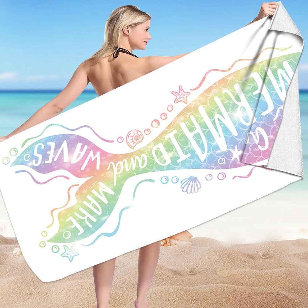 Microfiber Variety Bath Towel Towel Sea Stand Holiday Rectangular Sand Shawl 3D Printing - Krosscanada