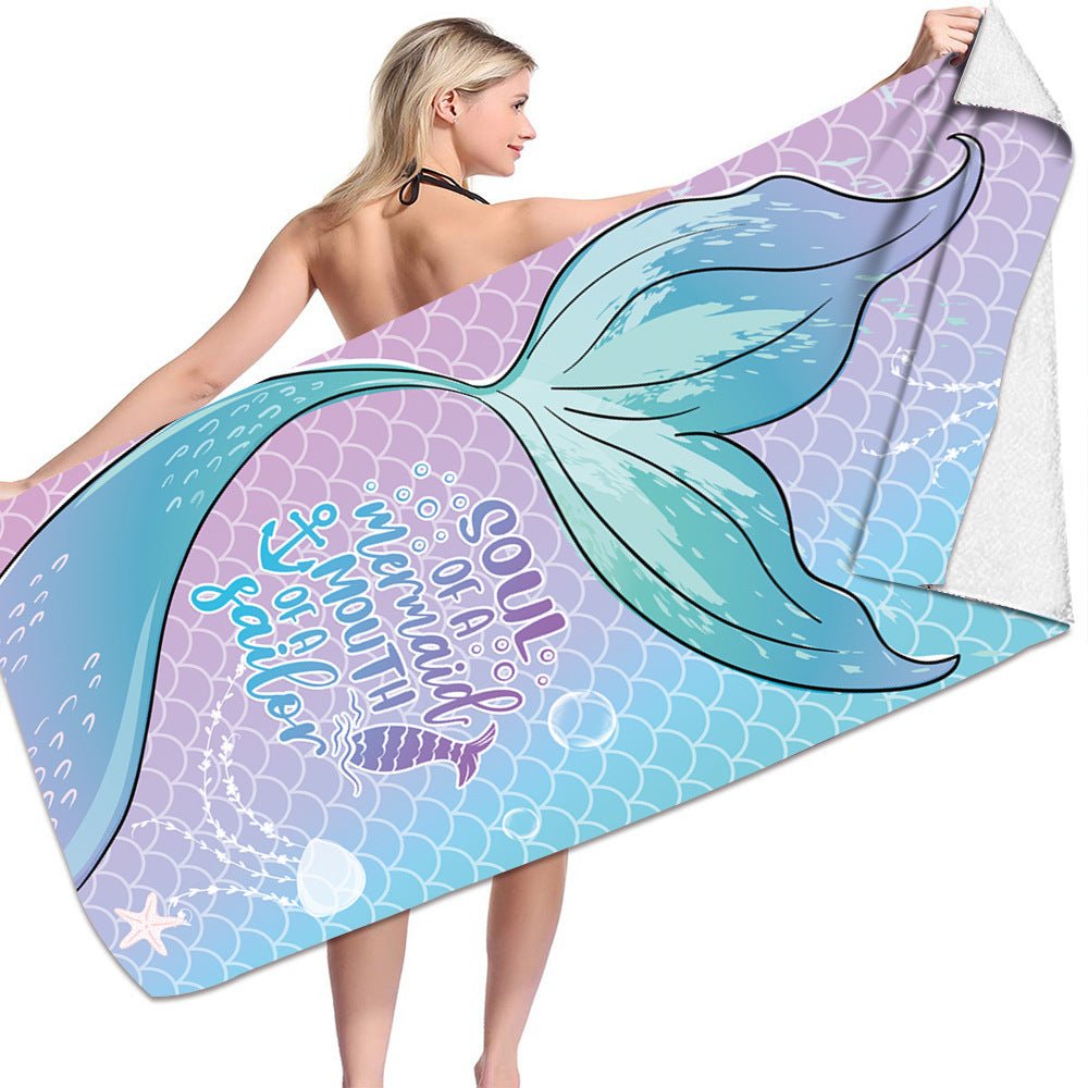 Microfiber Variety Bath Towel Towel Sea Stand Holiday Rectangular Sand Shawl 3D Printing - Krosscanada