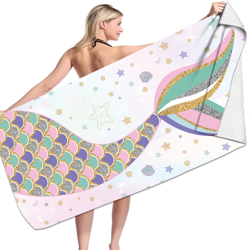 Microfiber Variety Bath Towel Towel Sea Stand Holiday Rectangular Sand Shawl 3D Printing - Krosscanada