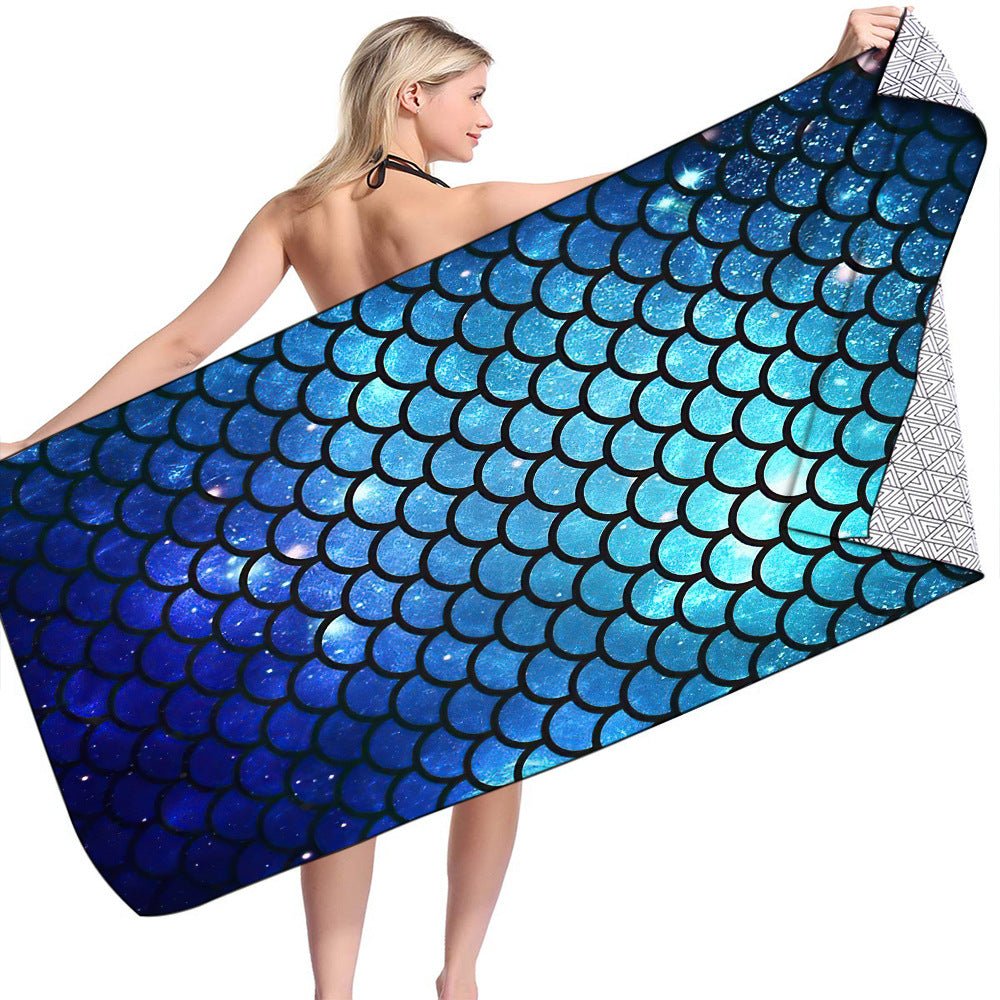 Microfiber Variety Bath Towel Towel Sea Stand Holiday Rectangular Sand Shawl 3D Printing - Krosscanada