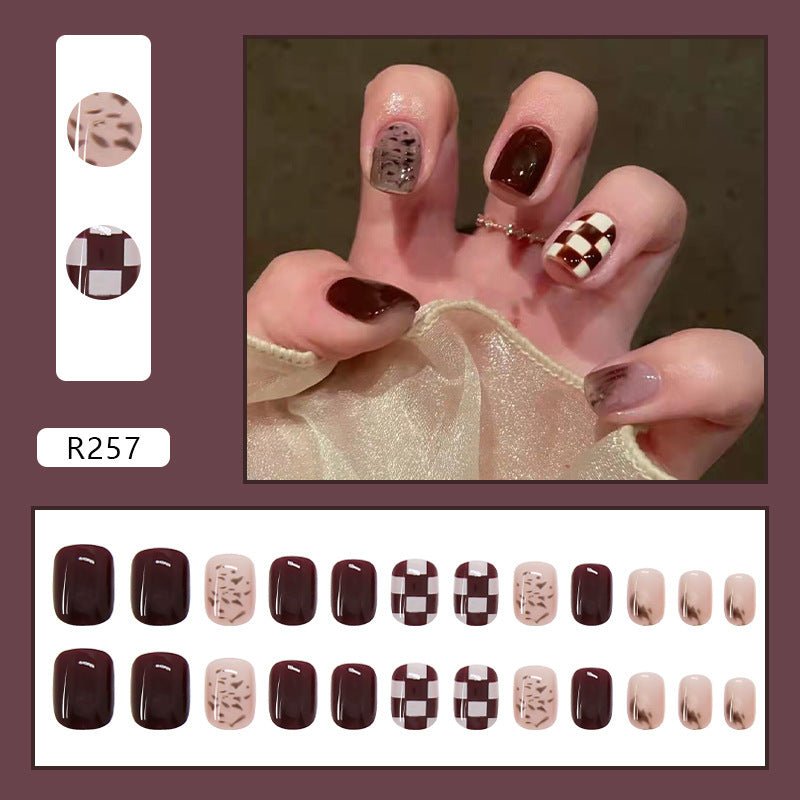 Nail Art Finished Fake Nail Scrub Nail Patch Wearable - Krosscanada