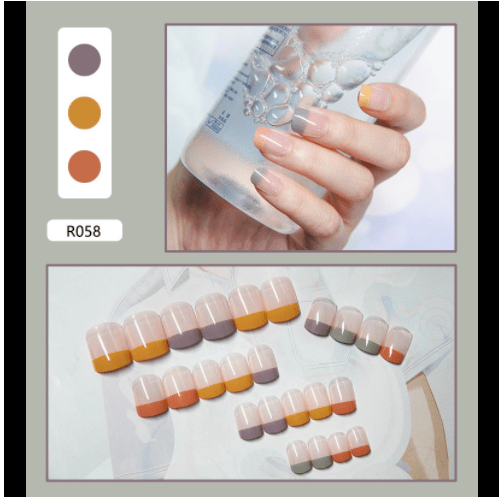 Nail Art Finished Fake Nail Scrub Nail Patch Wearable - Krosscanada
