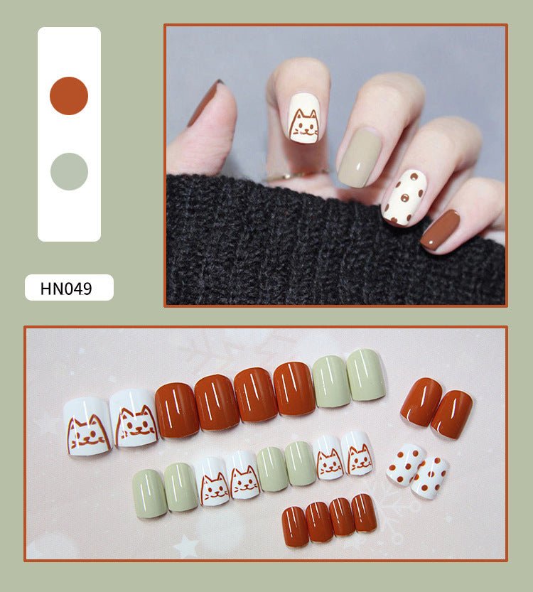 Nail Art Finished Fake Nail Scrub Nail Patch Wearable - Krosscanada