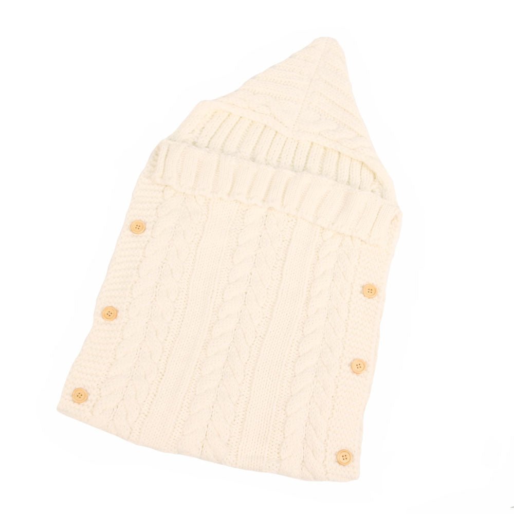 New Autumn Winter Newborn Baby Boy Girl Knit Sleeping Bag Clothes Infant Baby Pure Color Hold Blanket - Krosscanada